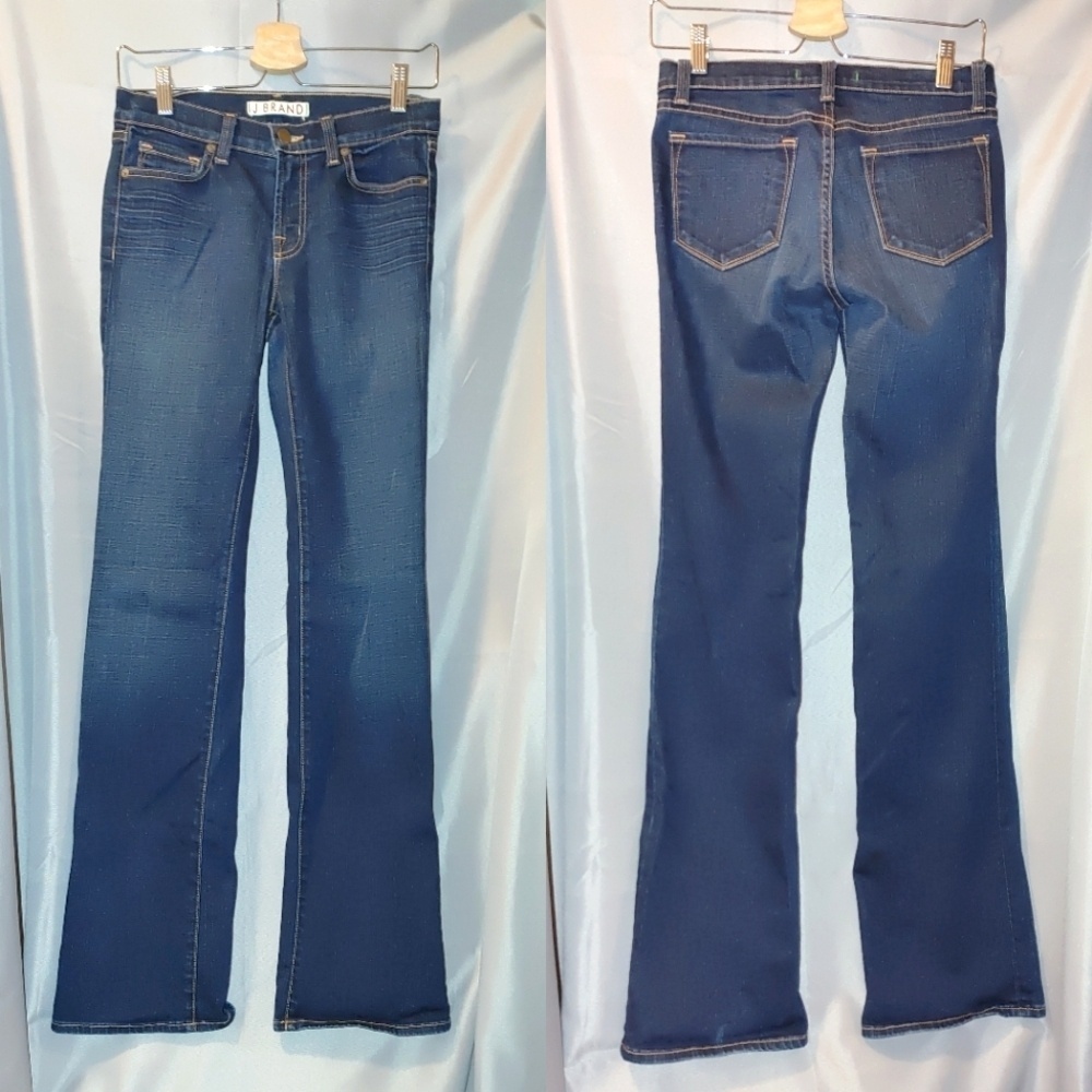 J Brand 26 Dark Wash Slim Flare Bootcut Jeans Stretch Low Rise Y2K Style Classic